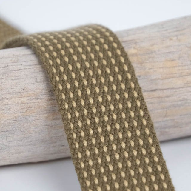 30mm Green Stitch Webbing - Maison Klem